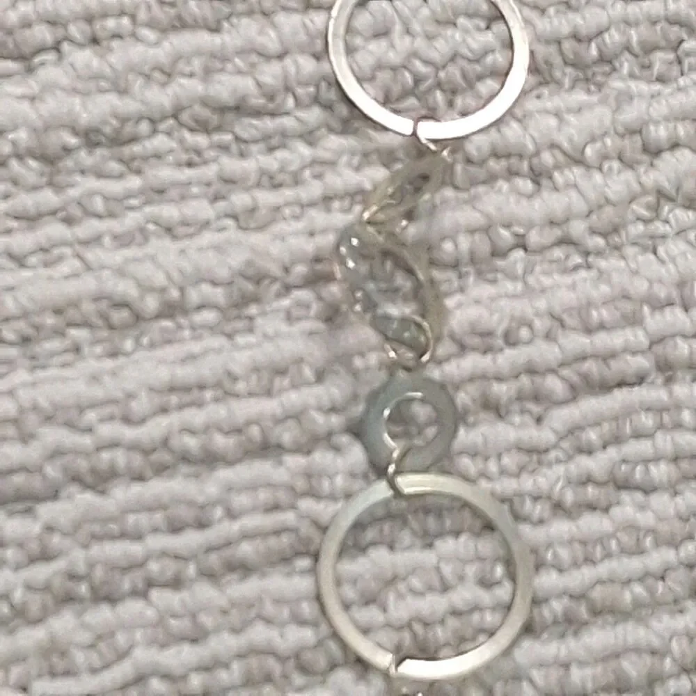 Silver Tone Hammered Open Circle Ring Link Chain Statement Collar Necklace Women
